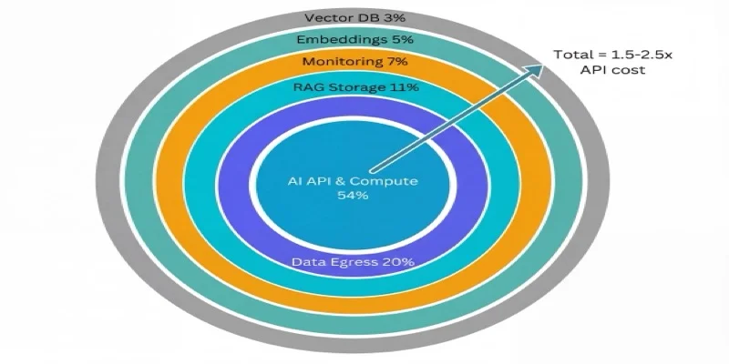 Concentric rings showing total cost of ownership layers for AI systems